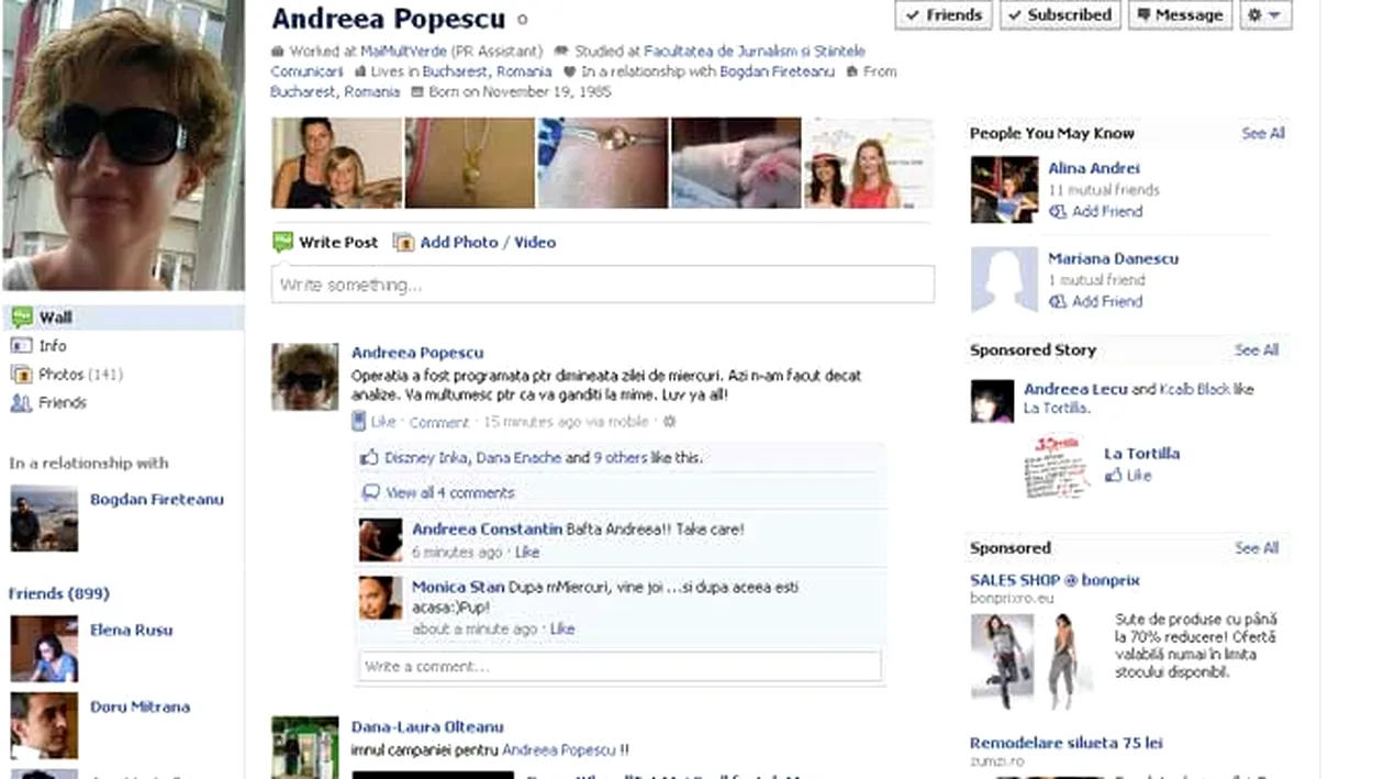 Andreea Popescu, o adevarata luptatoare: Va multumesc pentru ca va ganditi la mine