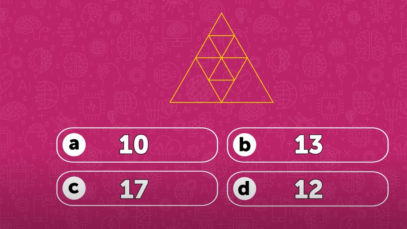 Test IQ exclusiv pentru genii | Câte triunghiuri sunt, în total: 10, 12, 13 sau 17?