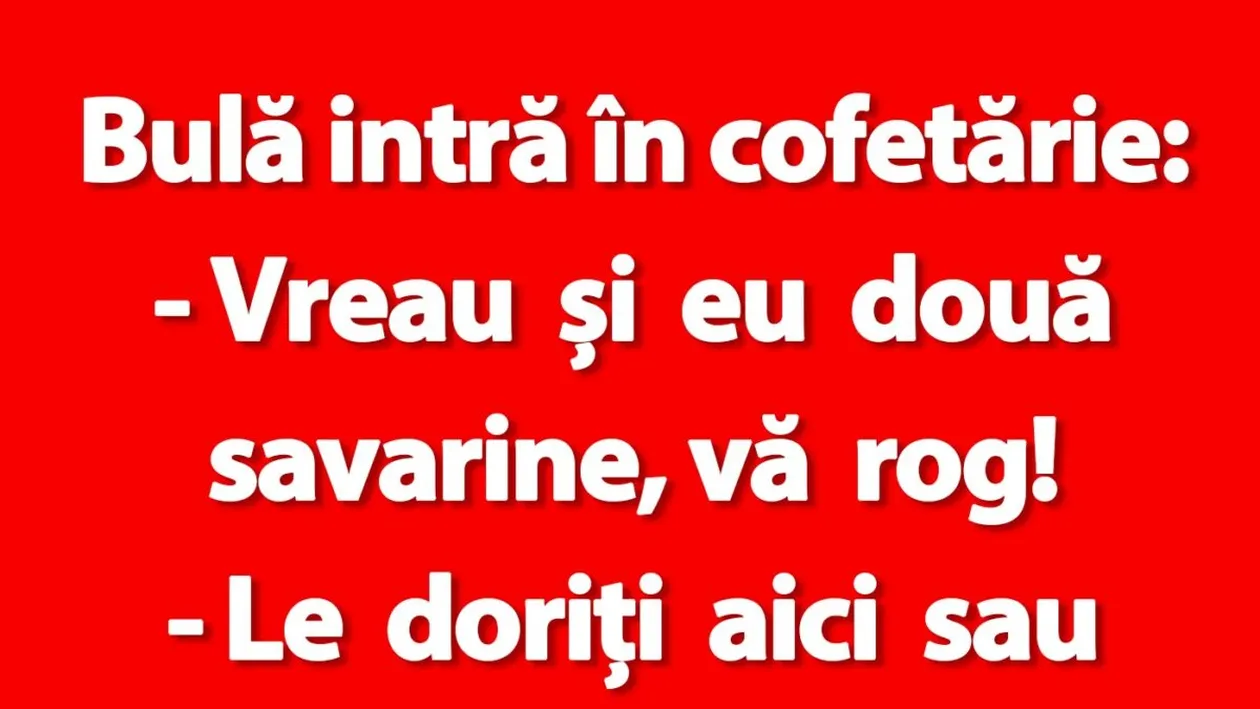 BANC | Bulă, cofetăria și cele două savarine
