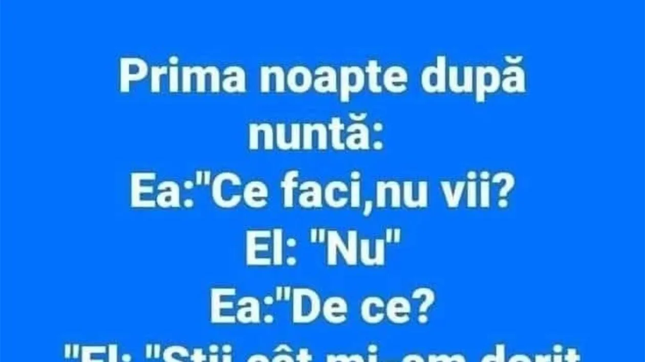 BANC | Prima noapte după nuntă