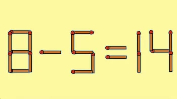 Test de inteligență | Mutați un singur chibrit pentru a corecta 8 – 5 = 14