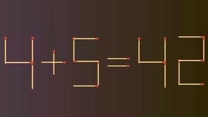 Test IQ cu chibrituri | Mutați 2 bețe de chibrit, pentru a corecta 4+5=42