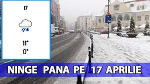 Orașele din România în care ninge până pe 17 aprilie. Meteorologii Accuweather anunță iarnă cu prelungiri în țara noastră