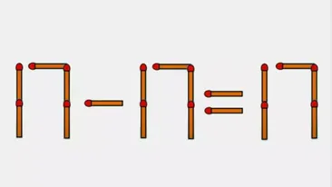 Test IQ | Mută 1 singur băț pentru a corecta 17 - 17 = 17