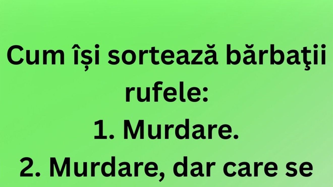 BANCUL ZILEI | Cum își sortează bărbații rufele