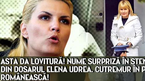 Asta da LOVITURA!!! Nume SURPRIZĂ în STENOGRAMELE din dosarul ELENA UDREA. Cutremur in politica romaneasca!