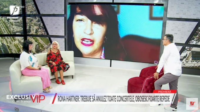 Ultimele imagini la TV, cu Rona Hartner în viaţă. N-a lăsat o secundă să i se vadă tristeţea pe faţă