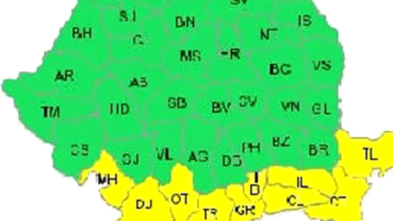 Cod galben de vant, ploi si ninsori in Bucuresti si zece judete