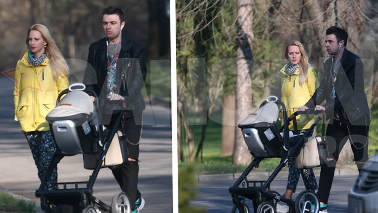 Imagini rare cu ”tăticul” Cornel Ilie! Şi-a scos fiica şi soţia la aer curat. Vezi cât de atent împinge căruciorul!