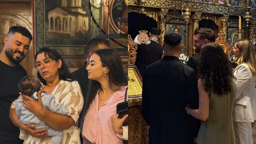 Oana Ciocan și Jador și-au botezat fiul! Primele imagini de la creștinarea lui Avraam