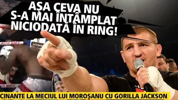 Momente HALUCINANTE la meciul lui Morosanu cu GORILLA Jackson. Asa ceva nu s-a mai intamplat niciodata in ring! VIDEO