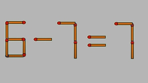 Test de inteligență | Corectați 6-7=7, mutând un singur băț de chibrit