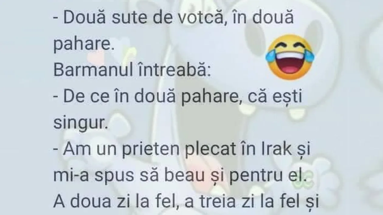 BANC | Un ardelean vine la bar: 200 mililitri de votcă, în 2 pahare!