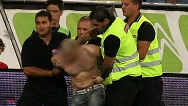 Cei doi suporteri care au intrat pe teren la meciul Pandurii-Steaua sunt cercetati penal