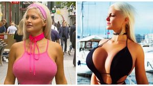 Blonda asta si-a scos 4 coaste ca sa aiba o talie minuscula! I se spune „femeia viespe”! Cum arata in costum de baie