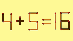 TEST IQ | 4+5=16 este greșit. Pentru a corecta egalitatea, este nevoie să mutați un singur chibrit
