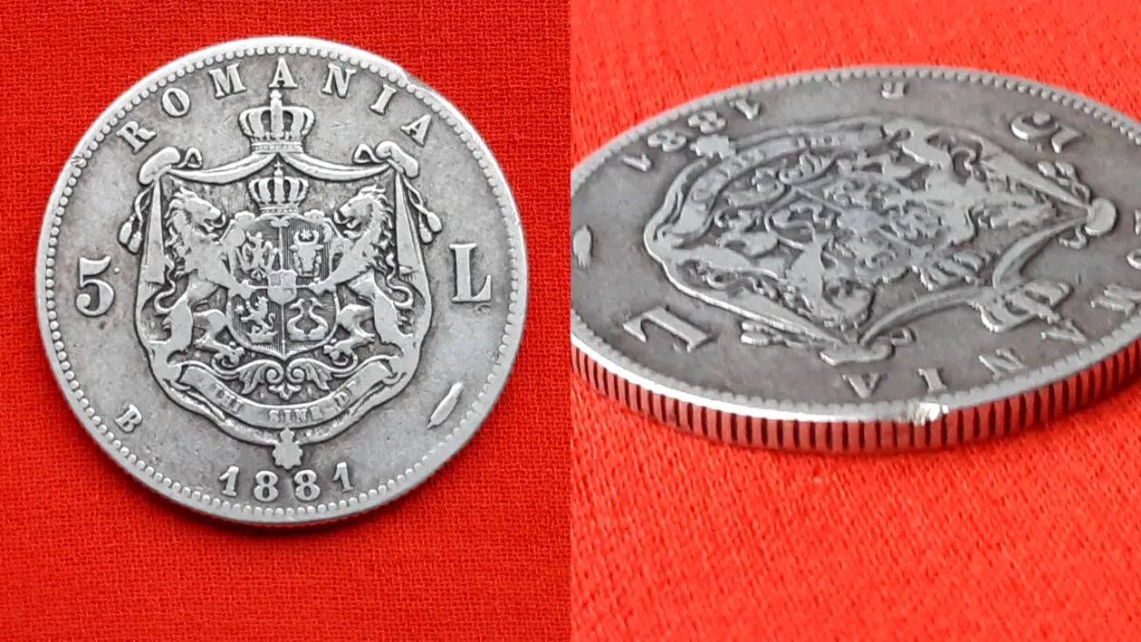 Ireal! Cu cât se vinde această monedă de 5 lei, din 1881? Suma e colosală