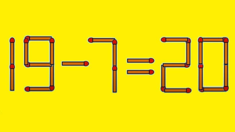 Test IQ cu chibrituri | Mutați un singur băț, pentru a corecta 19 – 7 = 20