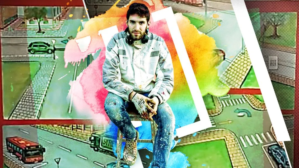 El este românul care pictează… Codul Rutier!