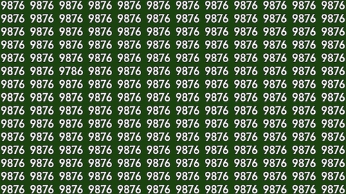Test de perspicacitate | Găsiți numărul 9786 "pierdut" dintre numerele 9876 din imagine!