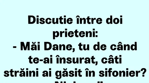 BANCUL ZILEI | Dane, câți străini ai găsit în șifonier?