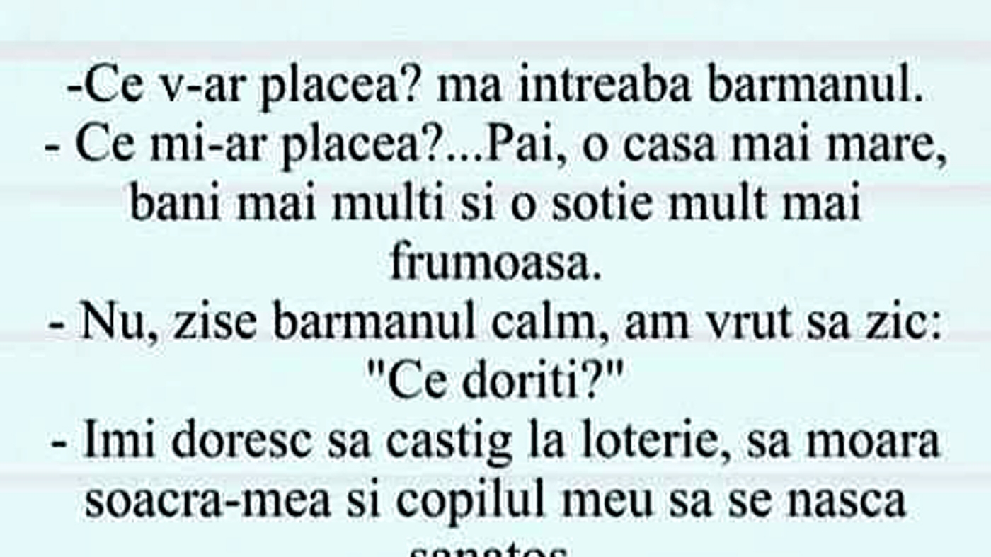 BANCUL ZILEI | De ce nu e indicat să iei barmanul peste picior