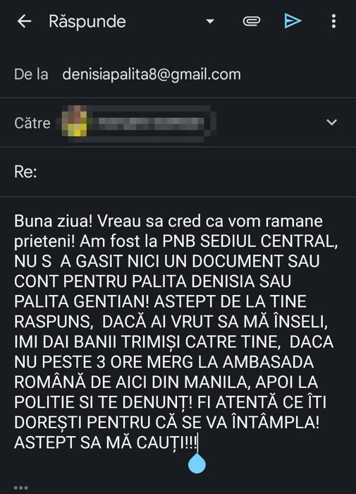Denisia și-a cerut banii înapoi