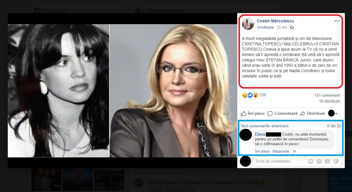 Costin Mărculescu, acuzații grave la adresa lui Ștefan Bănică după moartea Cristinei Țopescu: “A bătut-o de zeci de ori, inclusiv, în public, ca și pe…”