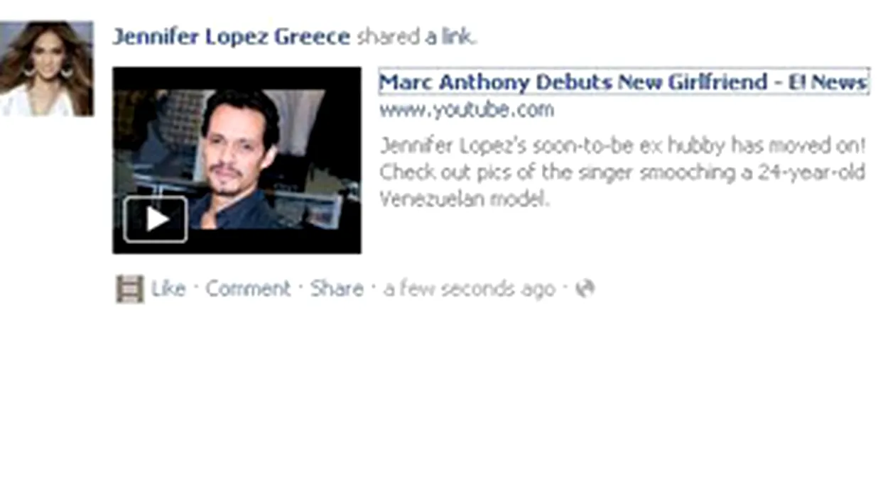 Jennifer Lopez nu este deranjata de noua relatie a lui Marc Anthony! Uite ce a postat pe pagina ei de Facebook!