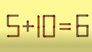 Test IQ cu chibrituri | Mutați un singur băț, pentru a corecta 5 + 10 = 6