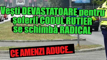 Veşti DEVASTATOARE pentru şoferi. CODUL RUTIER se schimba RADICAL. Ce amenzi aduce