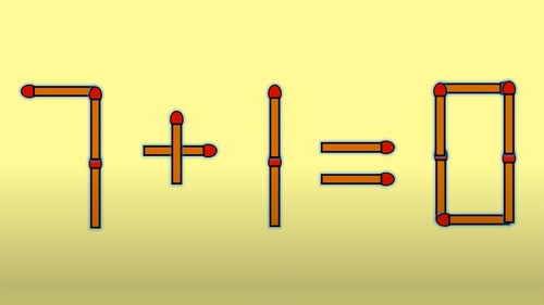 Test IQ cu chibrituri | Corectați 7 + 1 = 0, mutând un singur băț