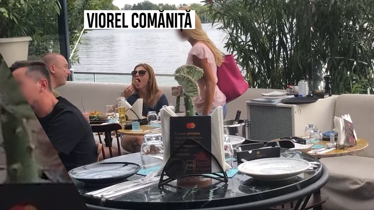 Viorel Comâniță, prânz simandicos cu soția, pe malul lacului Herăstrău
