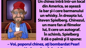 BANCUL ZILEI | Un chinez intră într-un bar din SUA și îl ia la palme pe Steven Spielberg