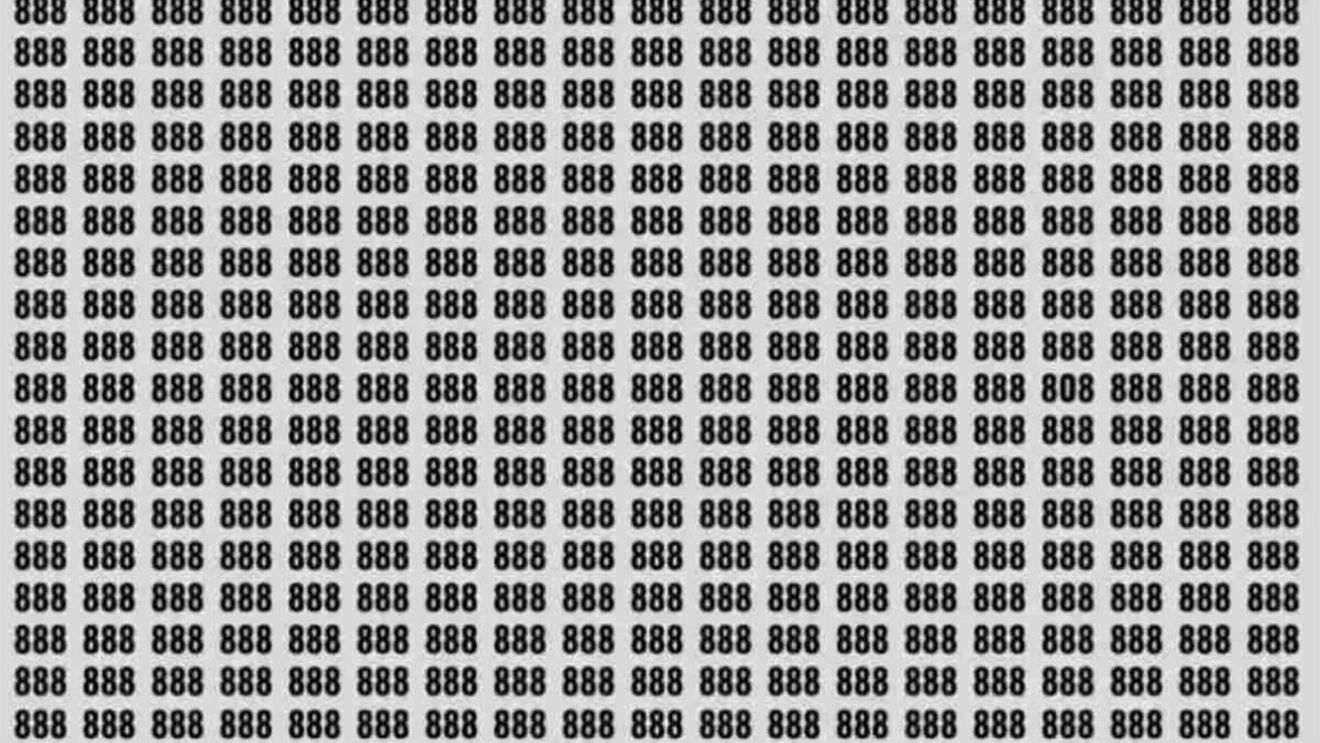 Test de perspicacitate | Găsiți numărul 808 ascuns printre 888 din imagine