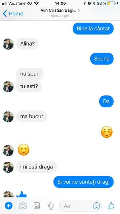 Mesajele trimise de Alin Bagiu