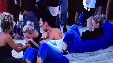 Tânăra care se droga pe plajă chiar în timpul unei transmisiuni LIVE este căutată de DIICOT