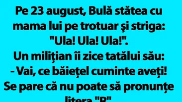 BANC | Pe 23 august, Bulă stătea cu mama lui pe trotuar şi striga: Ula! Ula! Ula!