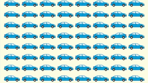 Test de logică | O singură mașină din cele 64 din imagine este diferită! O puteți identifica?