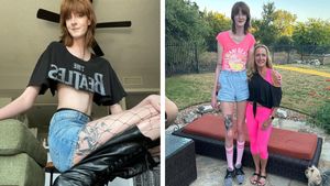 De unde își cumpără haine femeia cu cele mai lungi picioare din lume. Are 2.08 metri înălțime!