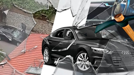 Tatăl unui lăutar din ”brigada” lui Salam a vandalizat un Audi cu un târnăcop!