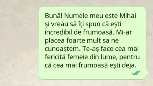 BANC | Numele meu este Mihai și vreau să îți spun că ești incredibil de frumoasă