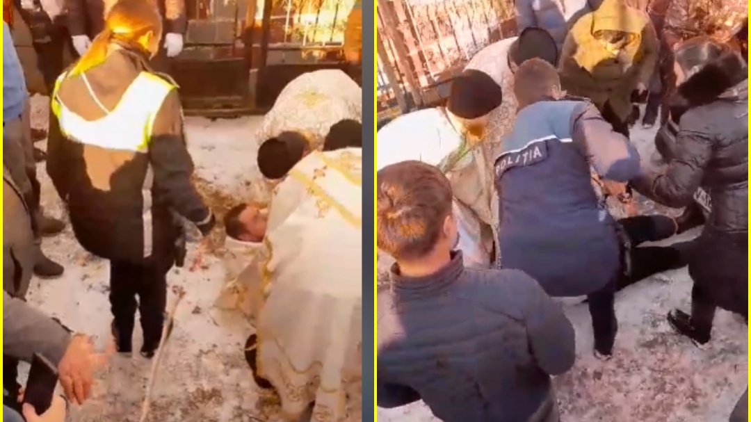 Un preot din Suceava s-a trântit în fața cimitirului pentru a opri o înmormântare. Scene ireale petrecute la Gura Solcii