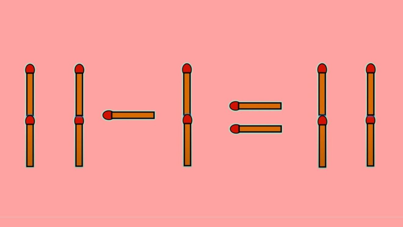 Test IQ exclusiv pentru genii | Corectați 11 - 1 = 11, mutând un singur băț de chibrit