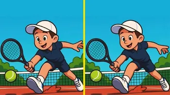 Test de logică | Identificați toate diferențele dintre acești doi jucători de tenis. Câte ați găsit?