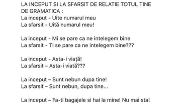 BANCUL ZILEI | La început și la sfârșit de relație, totul ține de gramatică!