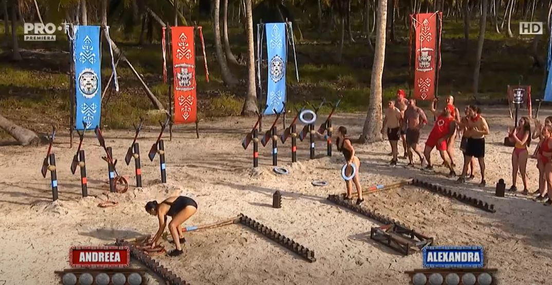 Survivor România 2022. Primul meci a fost câștigat de echipa Războinicilor. Ce s-a întâmplat în timpul duelului dintre Andreea Tonciu și Alexandra Duli