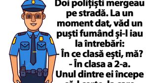 BANC | Doi polițiști mergeau pe stradă. La un moment dat, văd un puști fumând și-l iau la întrebări