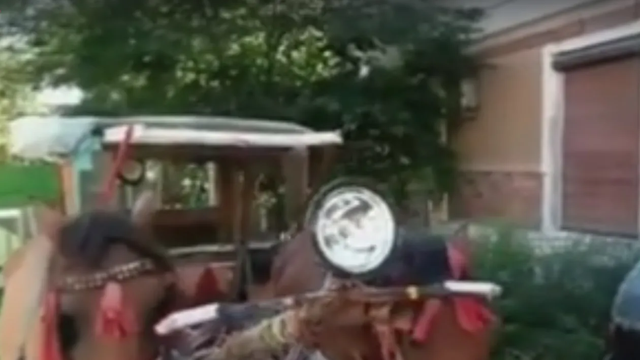 El este cel mai inventiv bătrânel din Galaţi! Uite cum şi-a transformat căruţa în maşină:”Am semnalizare, chiar şi muzică…“