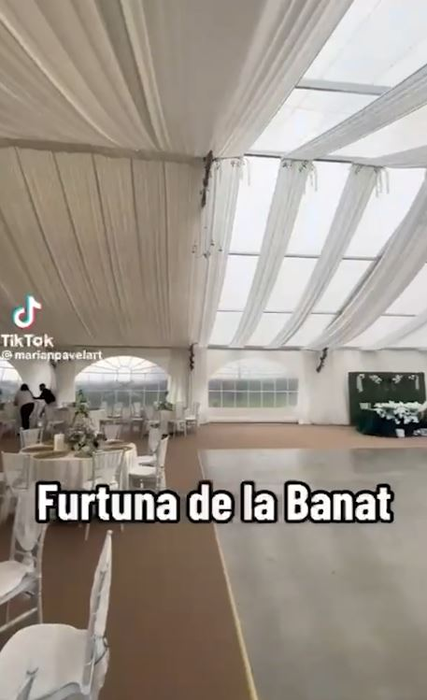 Cortul închiriat pentru petrecerea de nuntă a fost afectat de o furtună, în Banat